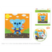 Diamond art kit with a cute blue koala holding ice cream on a sunny background; kit includes dish, wax, tool, and gems.