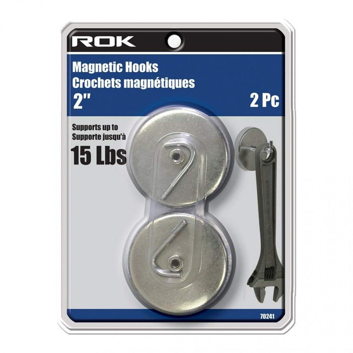ROK 2" 15LBS MAGNETIC HOOKS 2PC