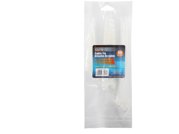 MASTER PRO CABLE WHITE, 3-SIZE - 60 PCS