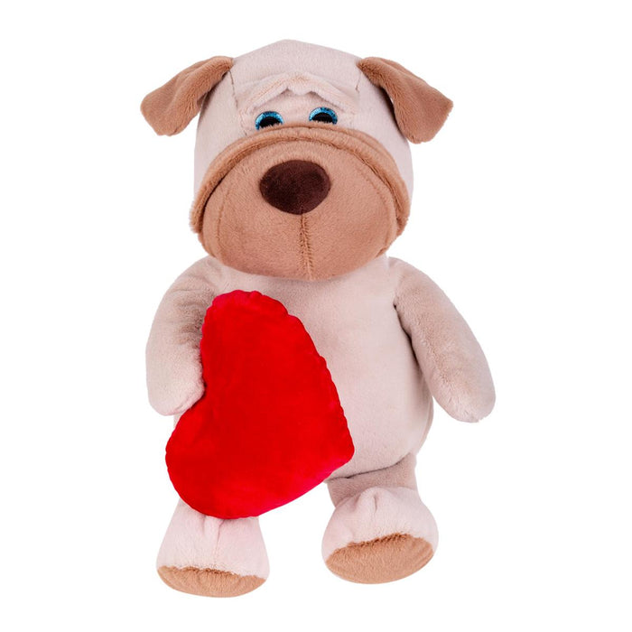 VALENTINES 12" PLUSH DOG W/RED HEART