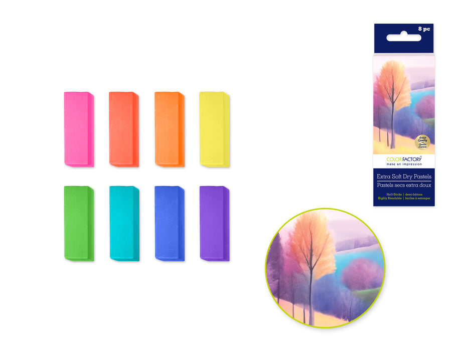 COLOR FACTORY: EXTRA SOFT DRY OIL PASTELS 8CT HALF-STICKS