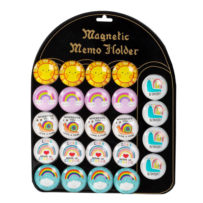 SUNSHINE & RAINBOWS ROUND GLASS MAGNET 1.5"