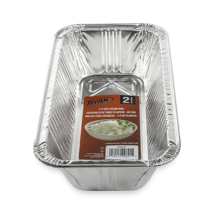 TITAN 1/3 SIZE DEEP STEAM PANS 2/PK - SINGLE
