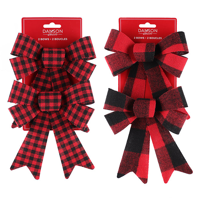 BUFFALO PLAID 4 LOOP SM BOW