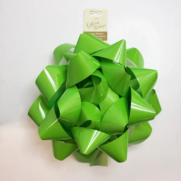 8IN JUMBO STAR BOW APPLE GREEN