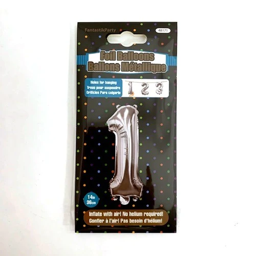 14" SILVER BALLOON FOIL NUMBER
