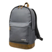 Gray backpack with brown accents on a white background