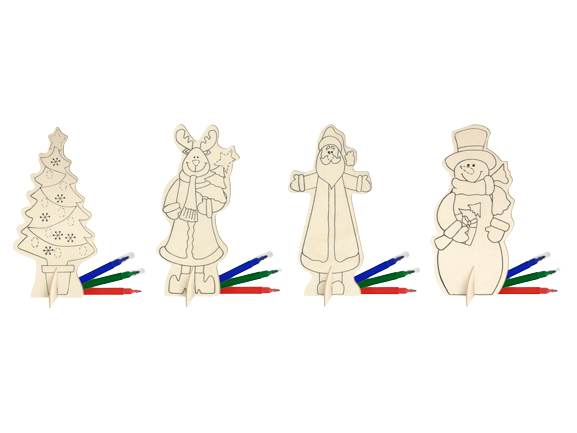 DIY WOOD STANDING DECOR, HOLIDAY - 4 STYLES - PER STYLE