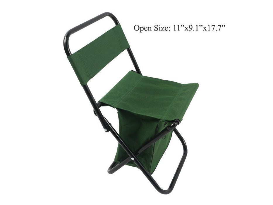 CAMPING PORTABLE FOLDING CHAIR W/BRACKET STORAGE BAG, SUPPORTS 132LBS