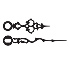 CLOCK HANDS - 2" BLACK SERPENTINE