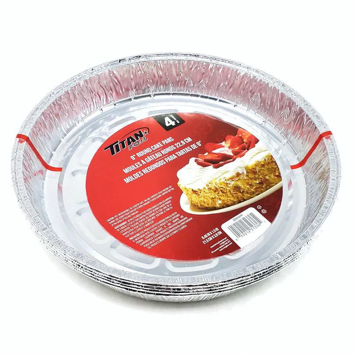 TITAN 9'' ROUND CAKE PAN - 4 PCS