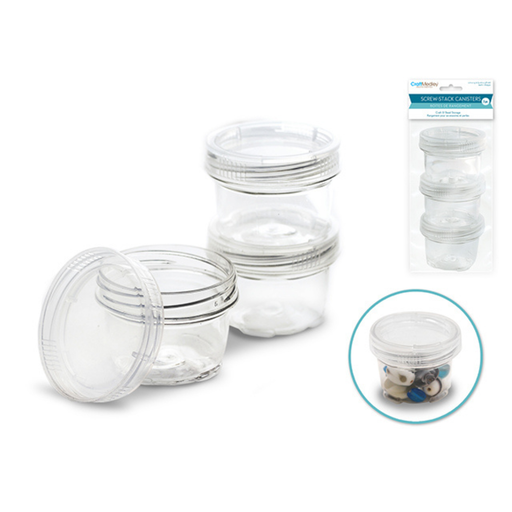 Set of clear glass jars with lids on a white background