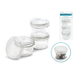 Set of clear glass jars with lids on a white background