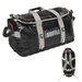 Black duffel bag with gray straps and 'Fly Dry Duffle' branding on a white background.