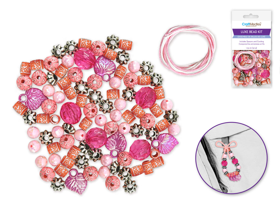 LUXE ACRYLIC BEAD KIT WITH SPACERS & CORDING