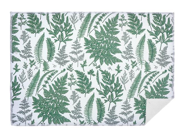 MICROFIBRE DRYING MAT FERN LEAVES 15" X 20"