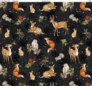 100% COTTON FABRIC - WINTER FOREST