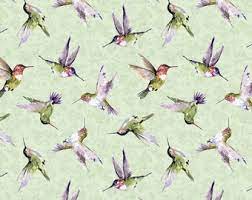 100% COTTON FABRIC - HUMMINGBIRD FLORAL