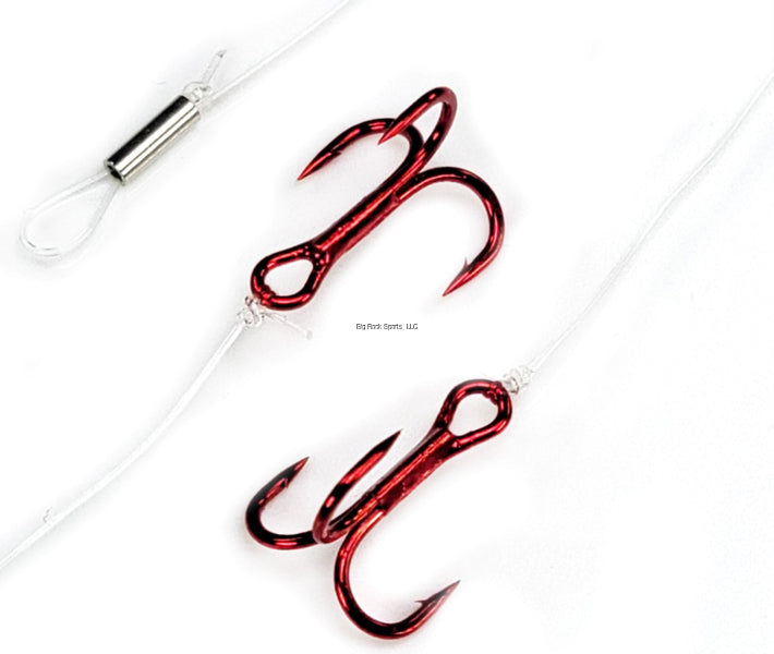 GAMAKATSU TREBLE STINGER HOOK, 2.25" COATED WIRE, PEARL RED, SZ12, 3 PK