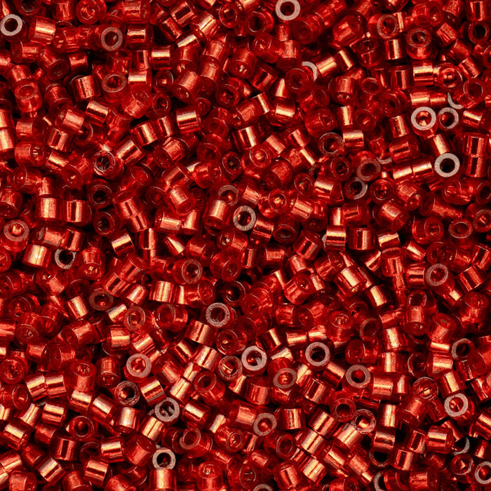 Close-up of red metallic beads