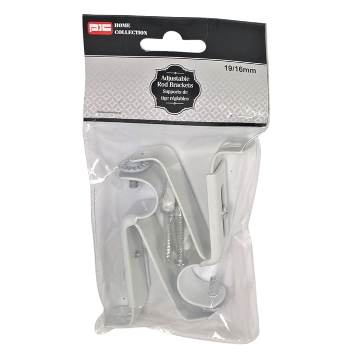 ADJUSTABLE ROD BRACKET S- WHITE 19/16MM 2PK