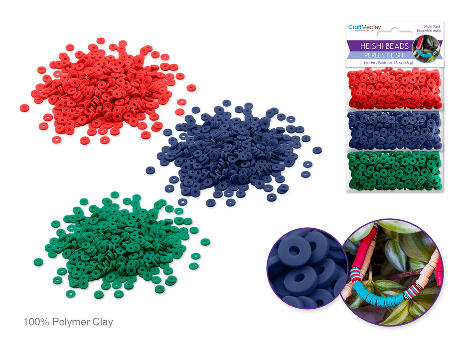 POLYMER CLAY BEADS: 6MM ROUND HEISHI
