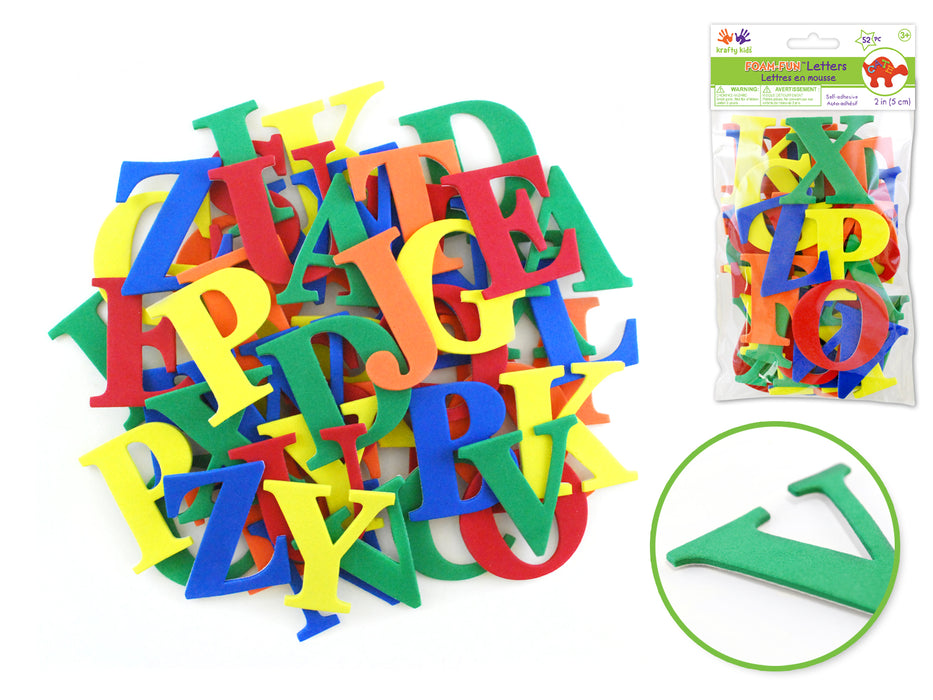 KRAFTY KIDS 2" SELF-STICK FOAM-FUN LETTERS