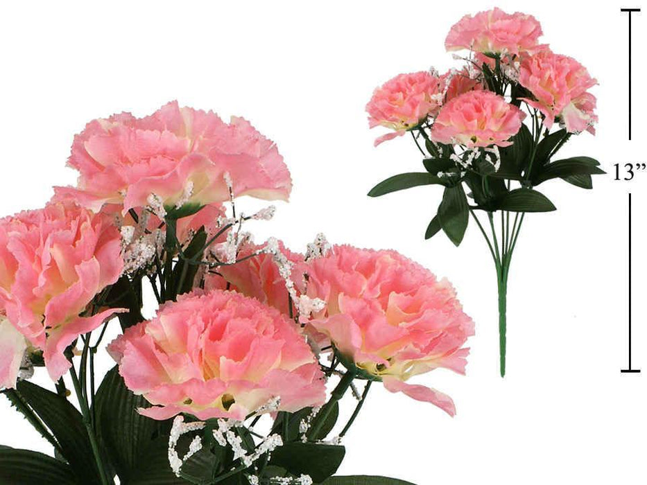 PINK CARNATIONS WITH BABY BREATH