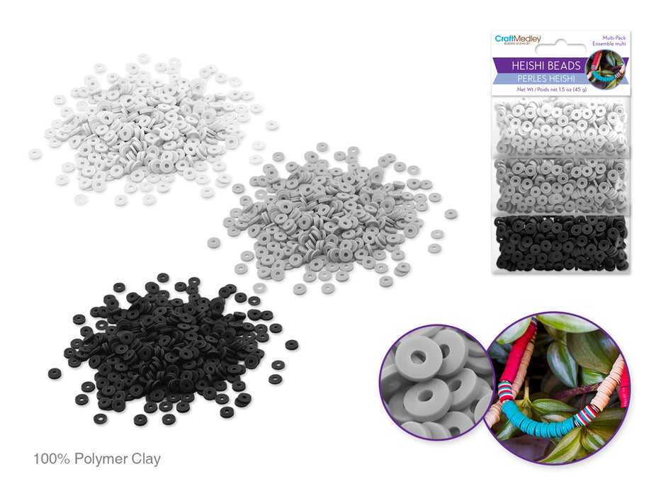 POLYMER CLAY BEADS: 6MM ROUND HEISHI