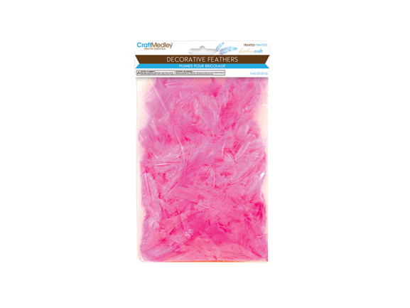 FEATHER CRAFT: 12g CRAFT FEATHERS 2IN-3.5IN E) PINK