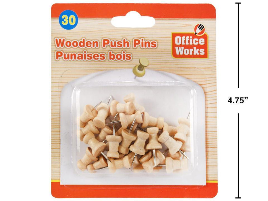 WOOD PUSH PINS 30 PCS