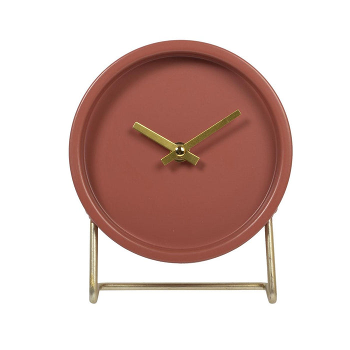 6IN IRON TABLE CLOCK PINK