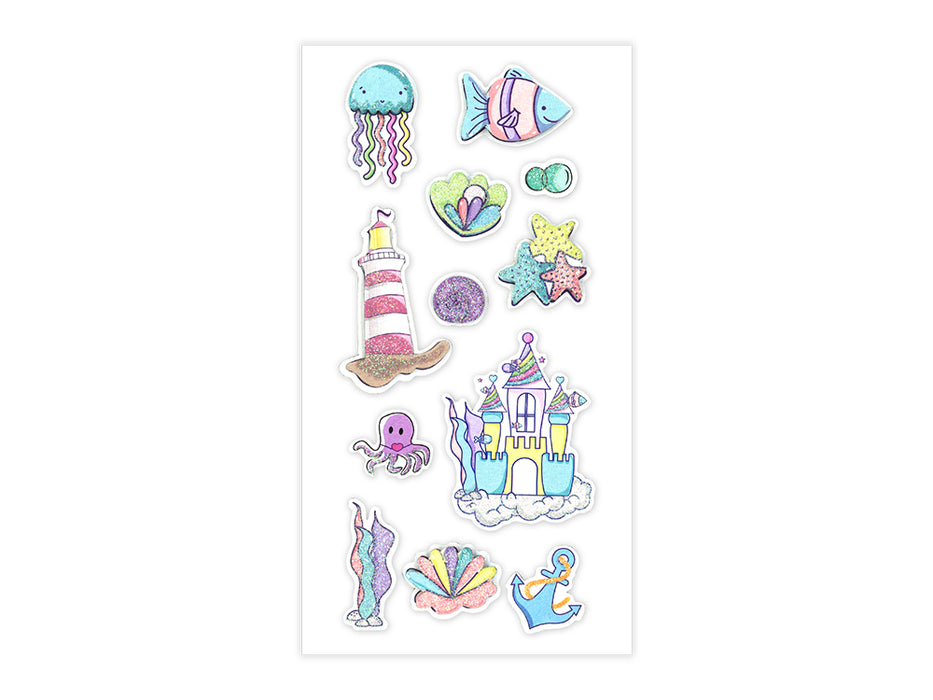 HANDMADE STICKER - 3D GLITTER CARDSTOCK ELEMENTS