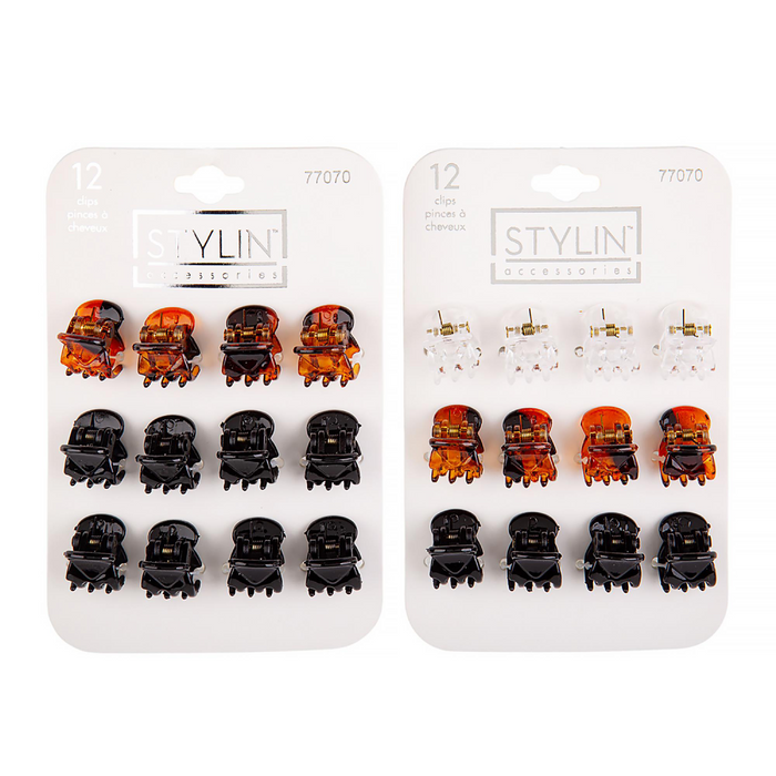 STYLIN MINI HAIR CLIPS - 12 PCS