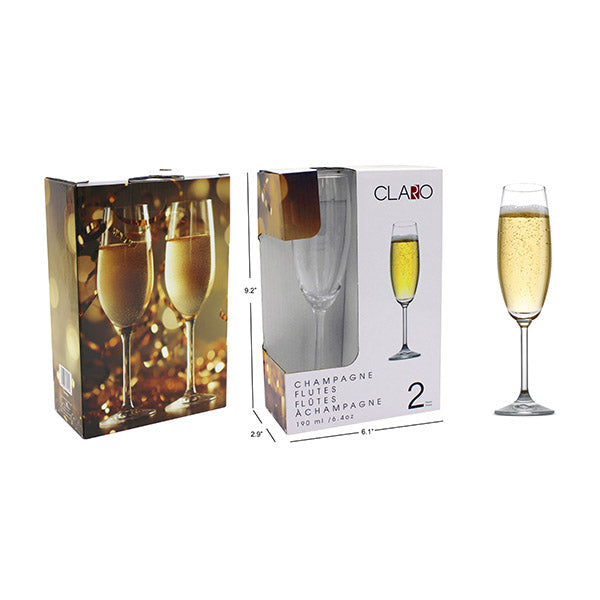 CHAMPAGNE FLUTE - 2PK 190ML