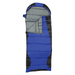 Blue and black sleeping bag on a white background