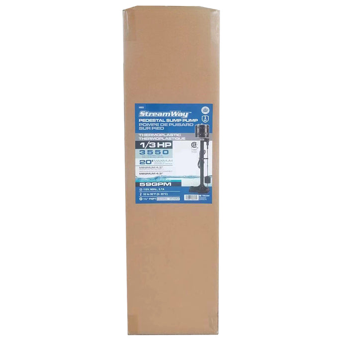 PEDESTAL SUMP PUMP THERMOPLASTIC 1/3HP