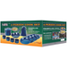 Boxed 4-person cook set with blue cookware on a white background