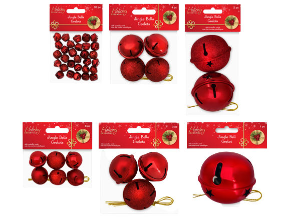 JINGLE BELLS SHINY/MATTE/GLITTER MIX  C) RED MEDLEY