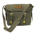 Green canvas bag with a strap and World Famous logo on a white background