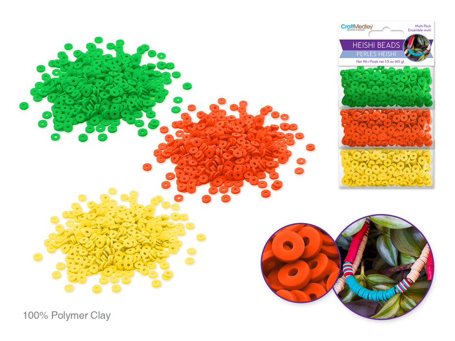 POLYMER CLAY BEADS: 6MM ROUND HEISHI