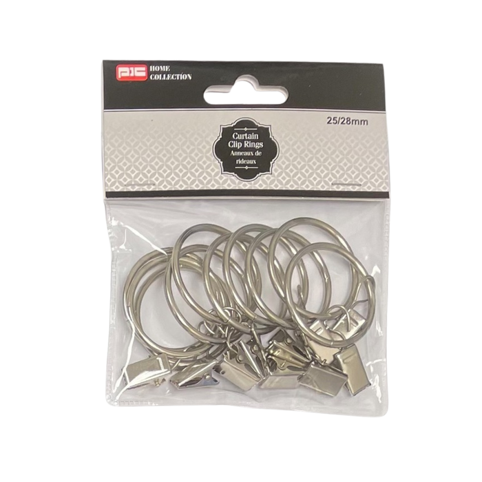 CURTAIN CLIP RINGS 25/28MM 10PK