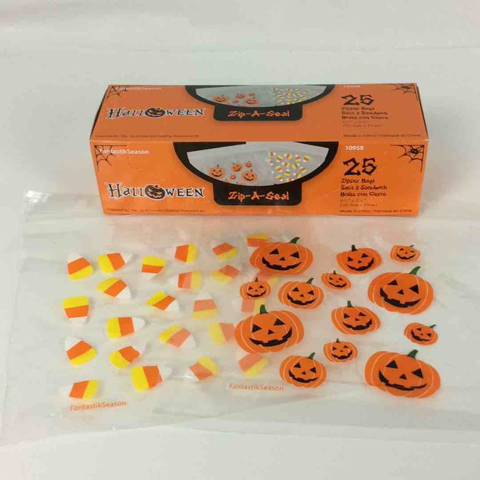 HALLOWEEN ZIP AND SEAL BAGS 25PK
