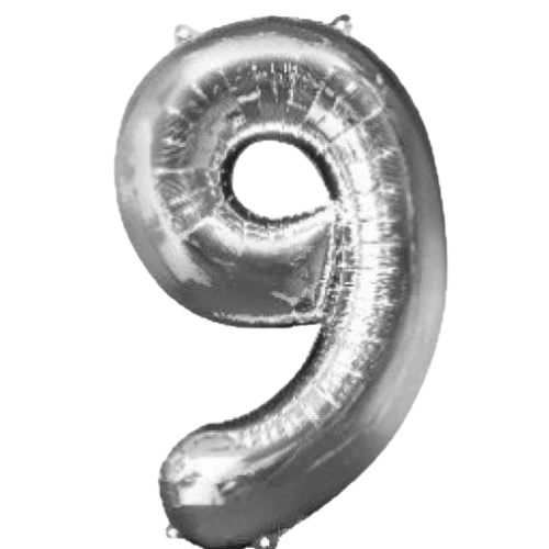 34" SILVER BALLOON FOIL NUMBER
