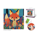 Diamond painting kit with a fox design and packaging on a white background