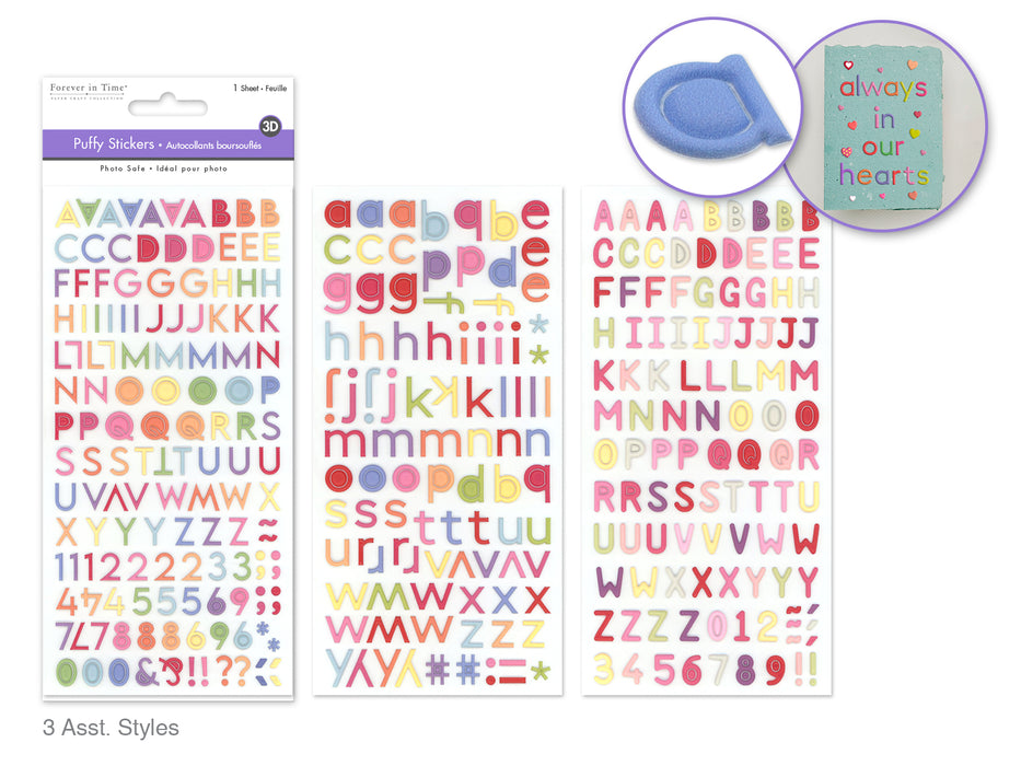 3D PUFFY ICONS MINI FONT FUN 3.7"X7.7"