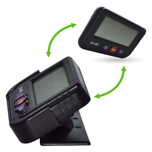 Two electronic devices with screens and buttons on a white background