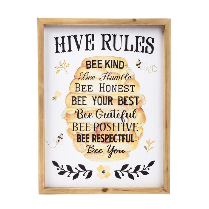 COUNTRY G. HIVE RULES MDF PLAQUE, 11.8"X15.75"