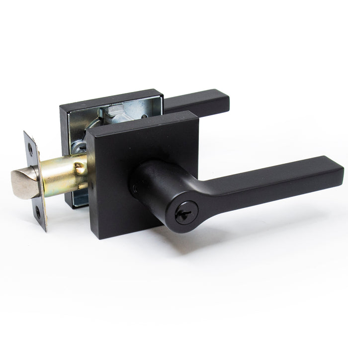 TOUGH GUARD DOOR LOCK LEVER ENTRY SQUARE MATTE BLACK
