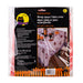 Hoot Petting Party Bloody Gauze Table Cover in its retail packaging, featuring a black and orange label with product details and a photo of the tablecloth in use.